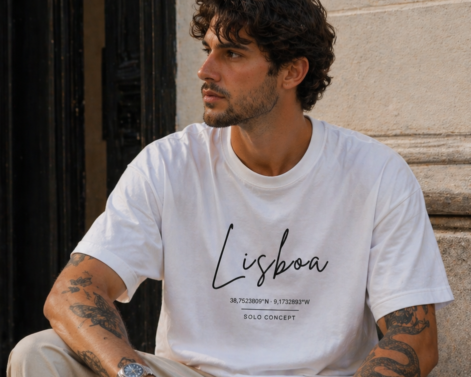SOLO urban Latitude White — Unisex T-Shirt Premium Cotton