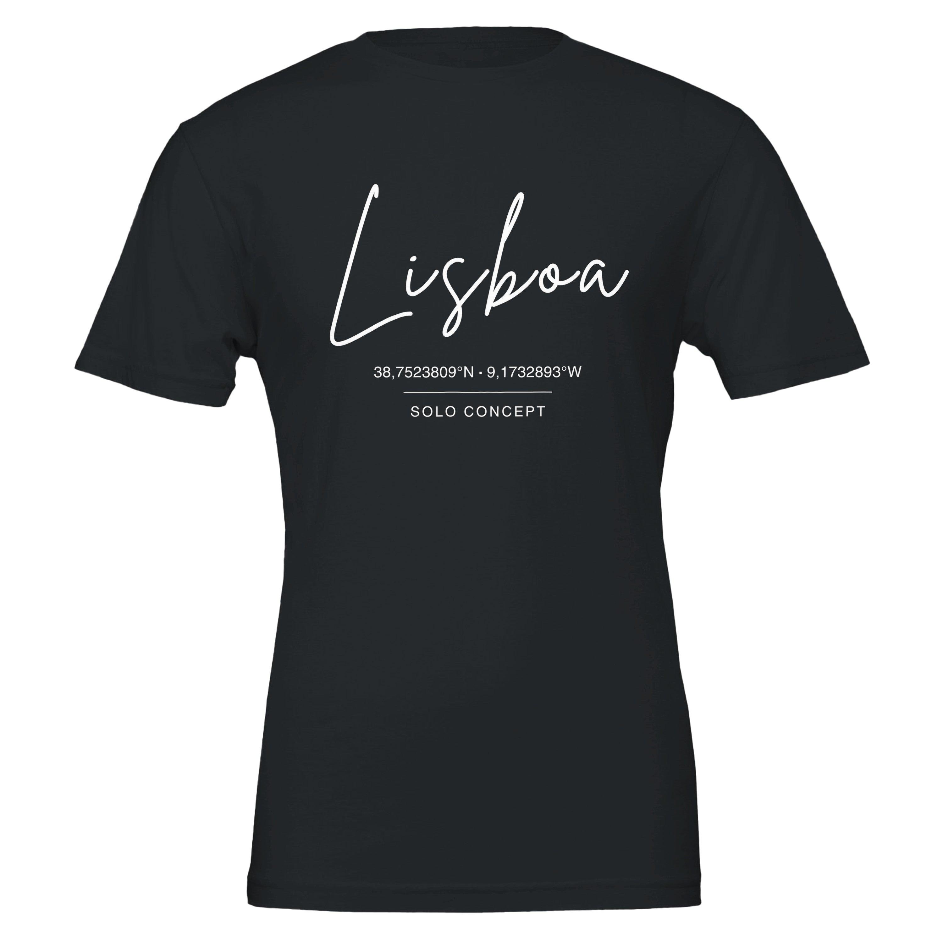 SOLO urban Latitude Black — Unisex T-Shirt Premium Cotton